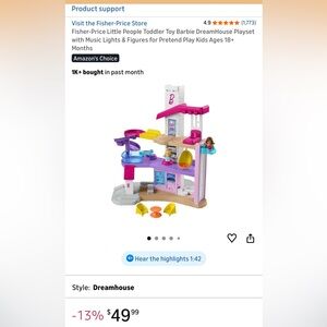 Fisher-Price Little People Barbie DreamHouse Playset